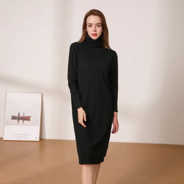 Sweater Dress Women Winter Elegant Tight Casual - Image 5
