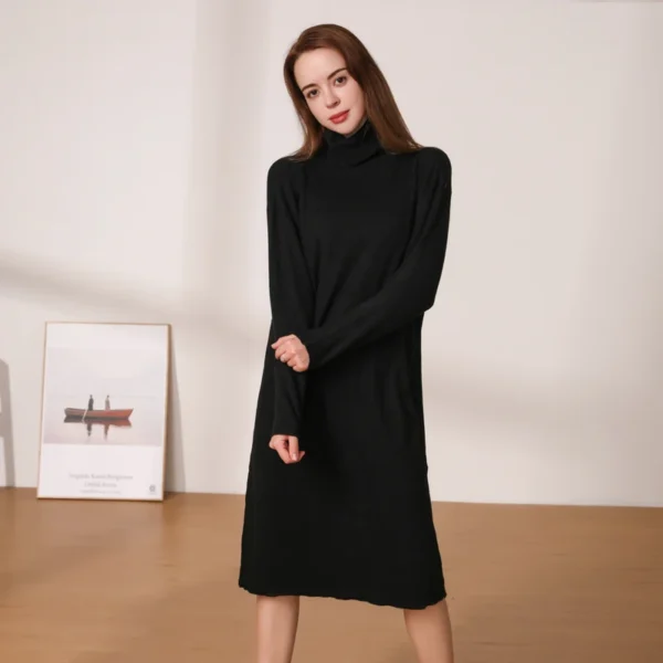 Sweater Dress Women Winter Elegant Tight Casual - Image 4