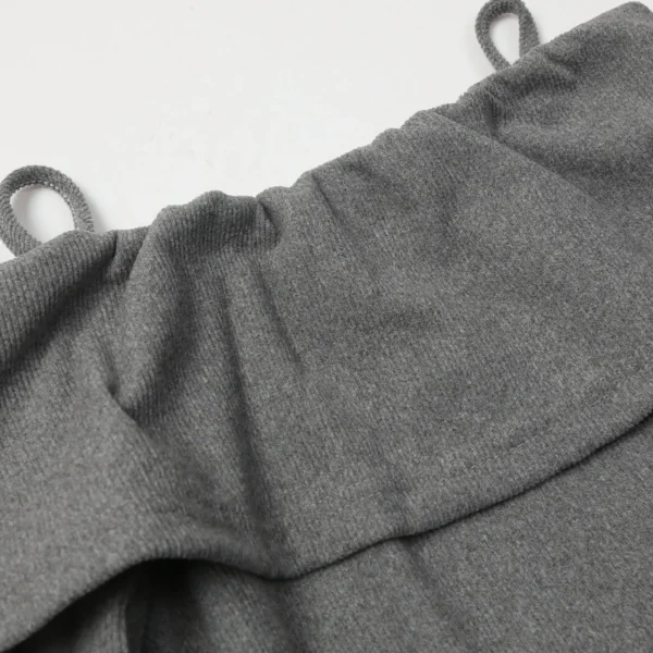 Sweater Dress Long Sleeve Mini Black Grey - Image 5