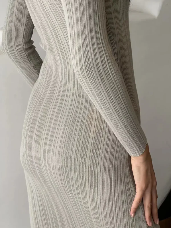 Sweater Dress Women Maxi Bodycon Knitted - Image 2