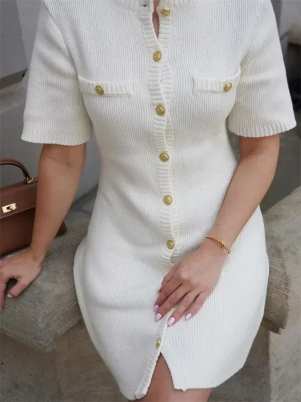 Trendix Elegant Knit Mini Dress Women Slim High Waist Bodycon Style - Image 3
