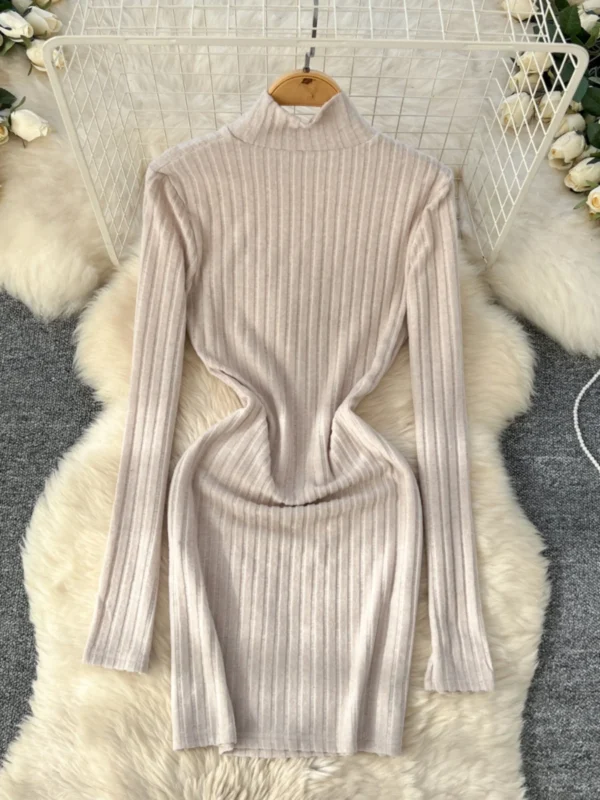 Foamlina Bodycon Sweater Dress Turtleneck Knit - Image 5