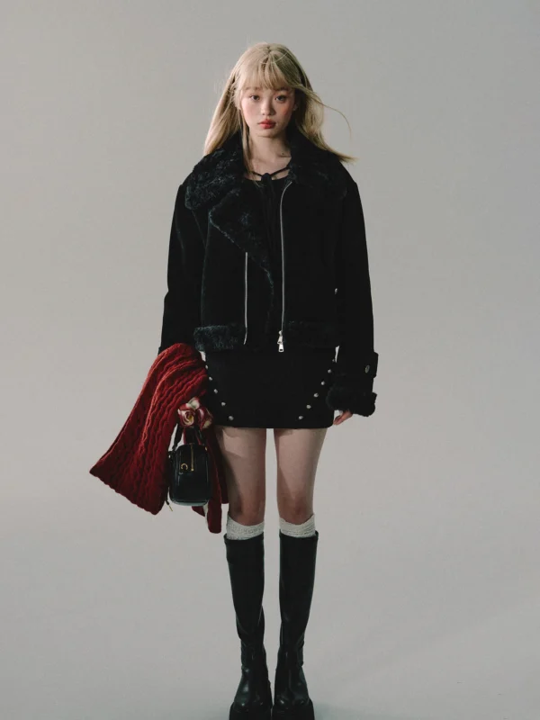 Sweater Dress Black Long Sleeved Slim Fit Autumn Winter - Image 4