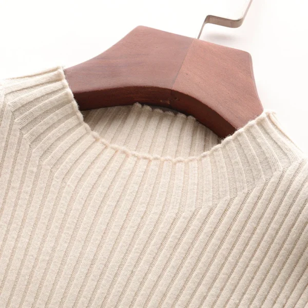 Sweater Dress with Loose Knit Cardigan & Woolen Skirt - Image 5