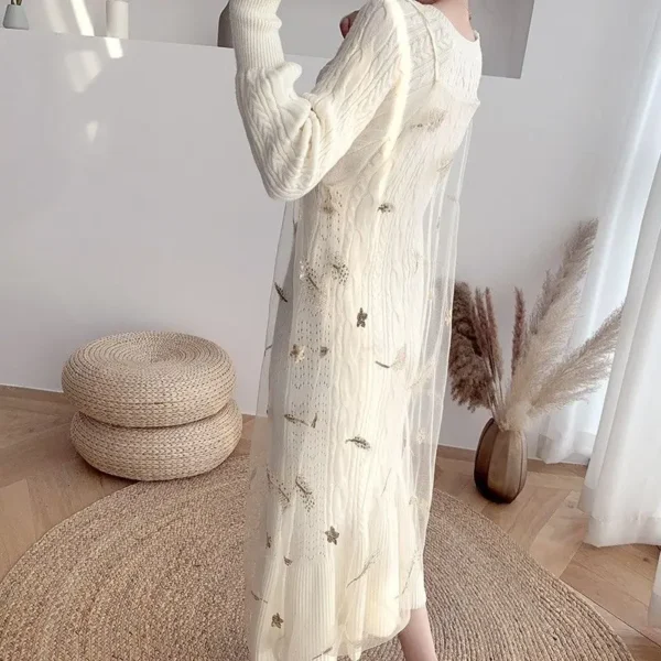 Slim Knit Sweater Dress: Korean Spaghetti Strap - Image 6