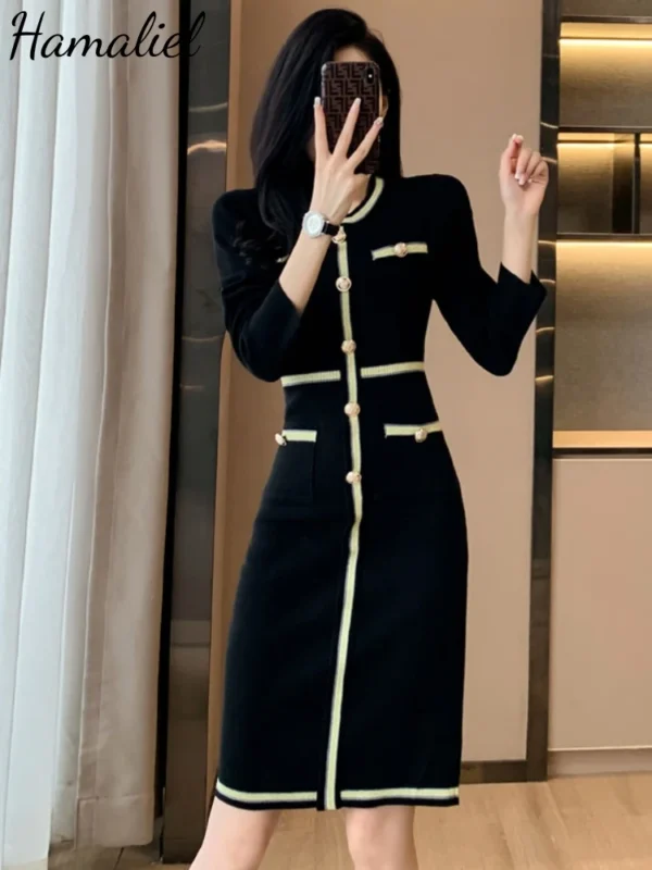 Sweater Dress Long Sleeve Bodycon Mini Knee-Length