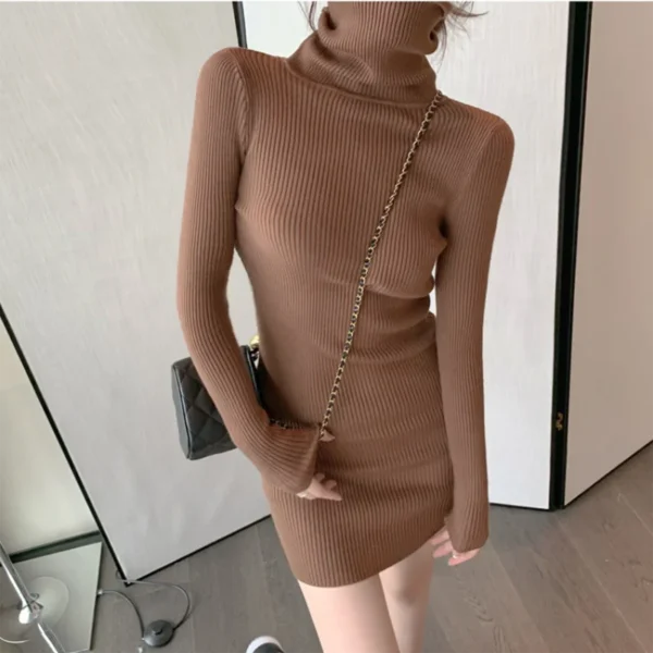 Sweater Dress: Turtleneck Bodycon Mini for Women - Image 5