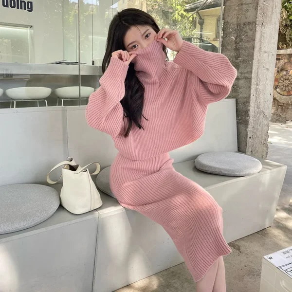 Sweater Dress: Two-Piece Set Winter Style for Women - Image 3