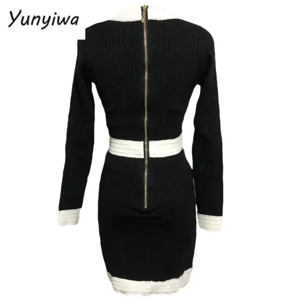 Sweater Dress Bodycon Long Sleeve Mini Elegant - Image 4