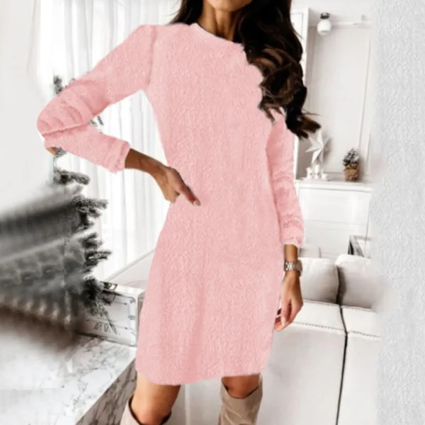 Women’s Sweater Dress, Loose Fit, Long Sleeve, Warm - Image 2