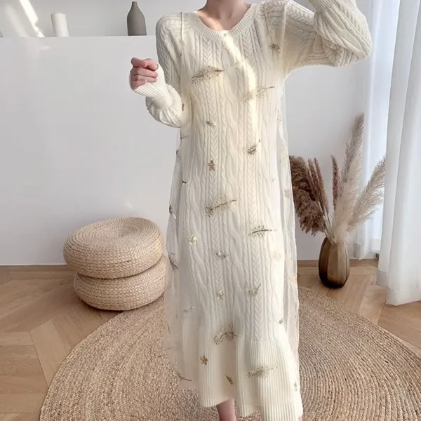 Slim Knit Sweater Dress: Korean Spaghetti Strap - Image 2