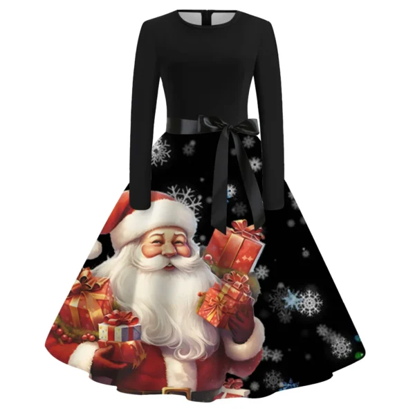 Sweater Dress Off Shoulder Printed Plus Size - Image 6