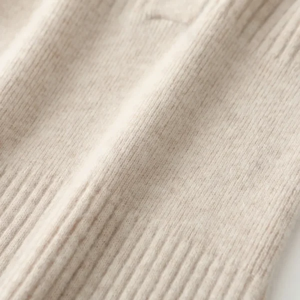 Merino Wool Sweater Dress with V-neck and Buttons - Image 6