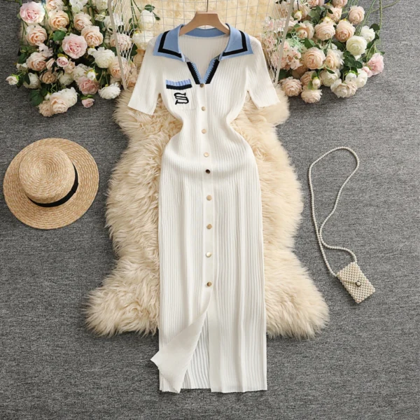 Sweater Dress: Chic Embroidery, Sexy Wrap Maxi