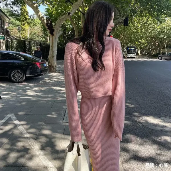 Sweater Dress: Two-Piece Set Winter Style for Women - Image 4