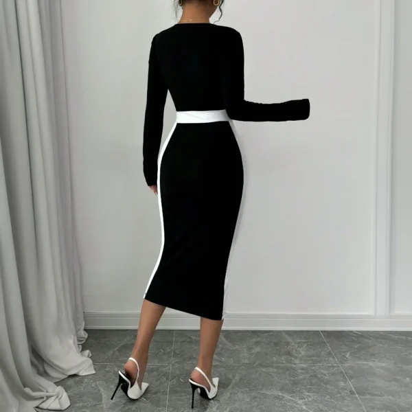 Sweater Dress: Square Neck High Waist Maxi - Image 3