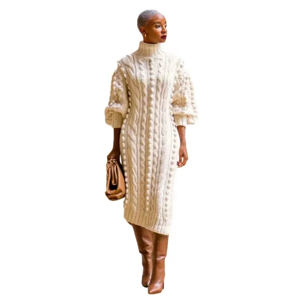 Sweater Dress: Sexy High Split Winter Dress