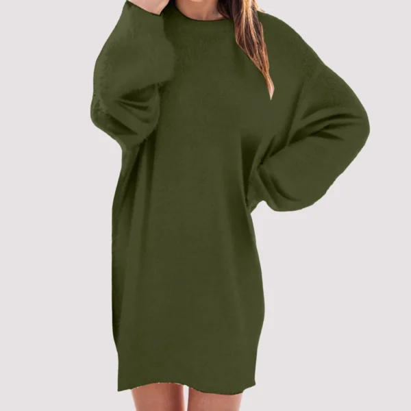 Women’s Oversized Sweater Dress, Lantern Sleeve