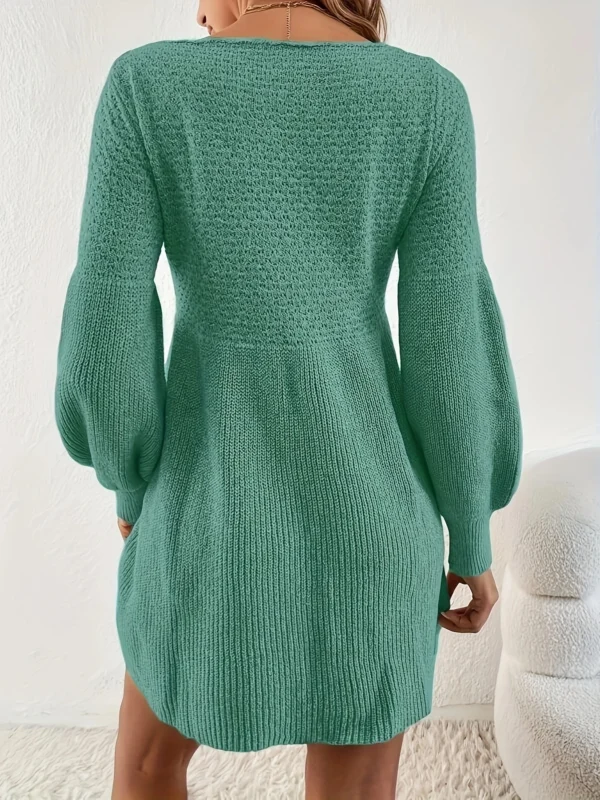 Sweater Dress: A-Line Long Sleeve for Women - Image 2