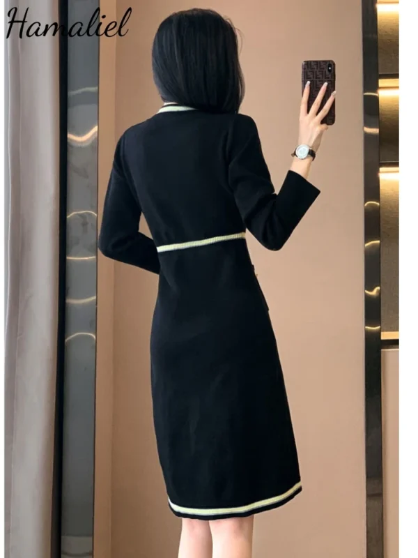 Sweater Dress Long Sleeve Bodycon Mini Knee-Length - Image 3