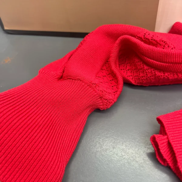 Sweater Dress - Elegant A-Line Knitted Shirt Style - Image 6
