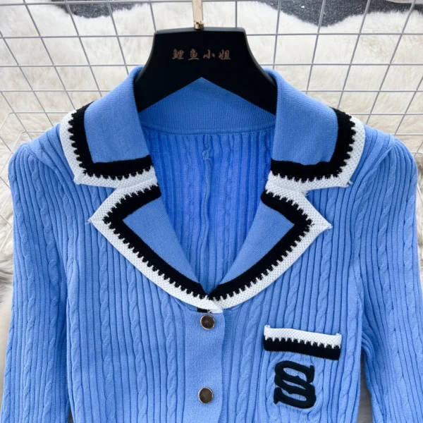 Elegant V-neck Embroidery Sweater Dress for Women - Image 6