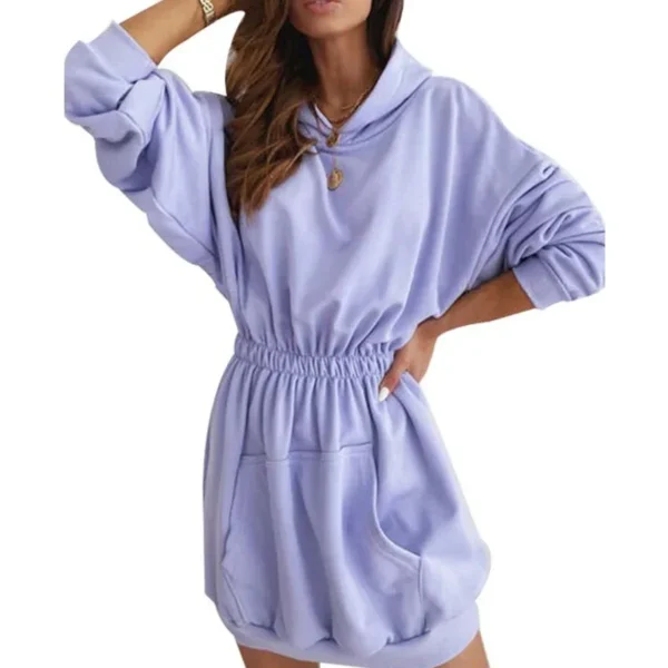 Sweater Dress Hooded Long Sleeve Pullover - Image 3