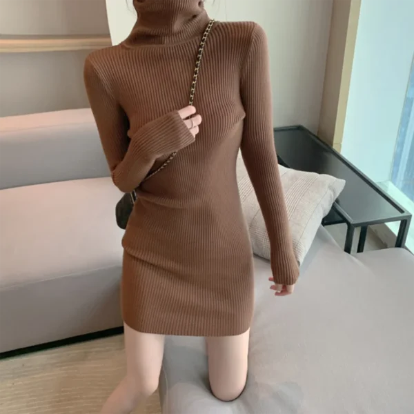 Sweater Dress: Turtleneck Bodycon Mini for Women - Image 6