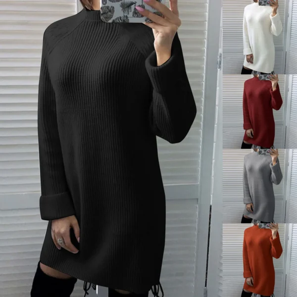 Women’s Sweater Dress Turtleneck Winter