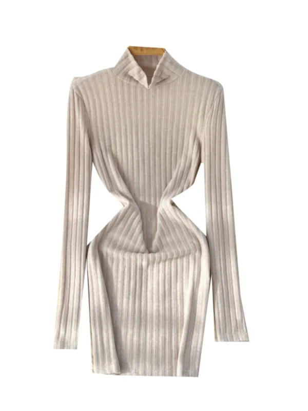 Foamlina Bodycon Sweater Dress Turtleneck Knit - Image 6