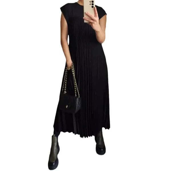 Summer Dress Sleeveless Pleated Casual Fashion - Image 4