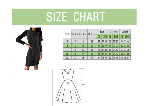 Women’s Sweater Dress, Loose Fit, Long Sleeve, Warm - Image 6