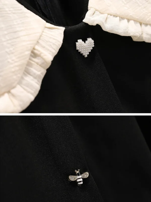 Sweater Dress Plus Size Long Sleeve A-Line Black - Image 6