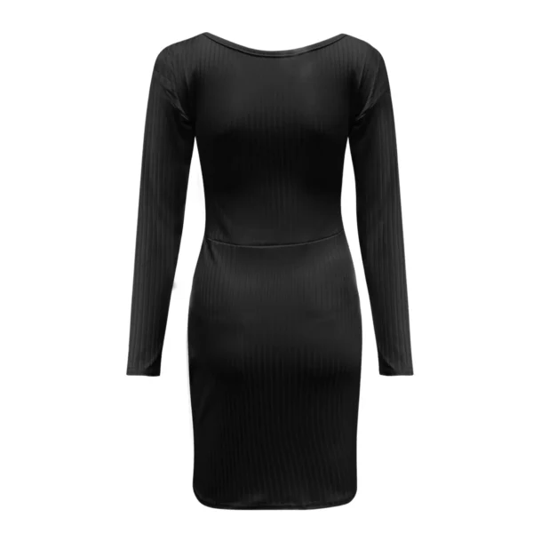 Sweater Dress: Off Shoulder Bodycon Long Sleeve Mini - Image 5