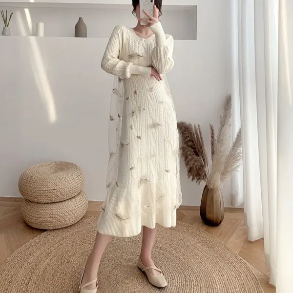 Slim Knit Sweater Dress: Korean Spaghetti Strap - Image 5
