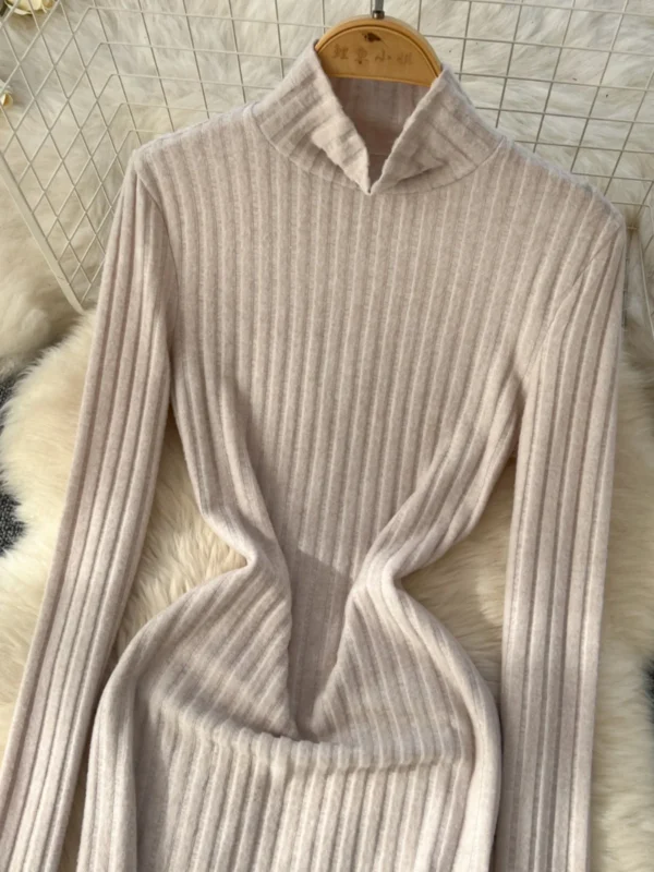 Foamlina Bodycon Sweater Dress Turtleneck Knit - Image 2