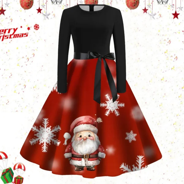 Sweater Dress Off Shoulder Printed Plus Size - Image 4