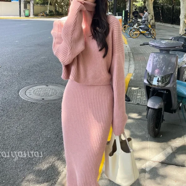 Sweater Dress: Two-Piece Set Winter Style for Women - Image 2