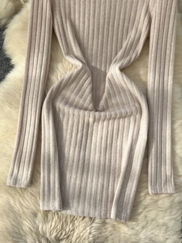 Foamlina Bodycon Sweater Dress Turtleneck Knit - Image 3