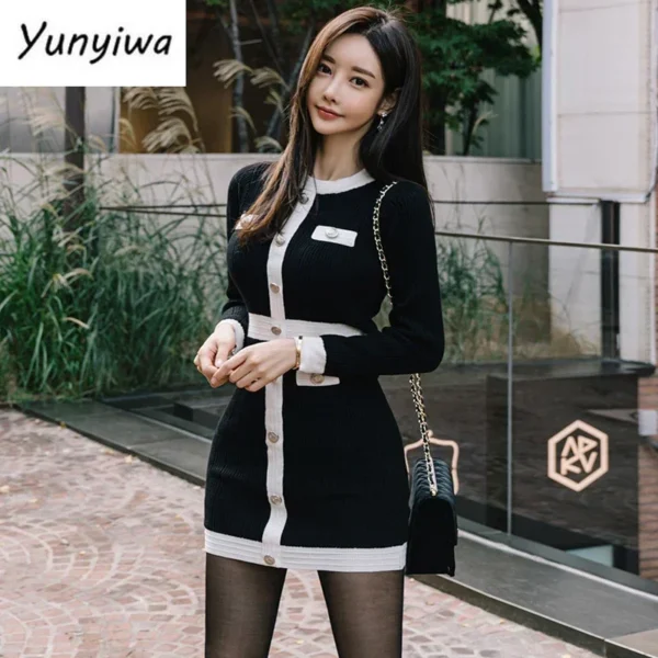 Sweater Dress Bodycon Long Sleeve Mini Elegant